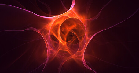 3D rendering abstract multicolor fractal light background