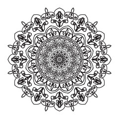 Mandala pattern black and white good mood