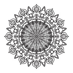 Mandala pattern black and white good mood