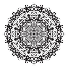 Mandala pattern black and white good mood
