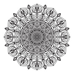 Mandala pattern black and white good mood