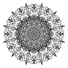 Mandala pattern black and white good mood