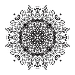 Mandala pattern black and white good mood