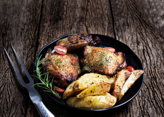 grilled chicken with potatoes