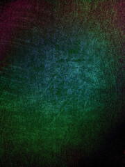 Abstract rough shimmering textured gradient green, blue and black background