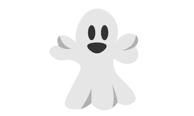 Vector illustration of Ghost on white background For print or use as poster, card, flyer or T Shirt