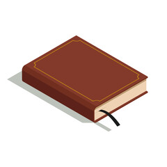 Isometric book icon. Vector illustration in flat design style isolated on background.