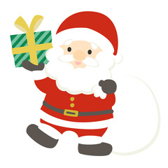 プレゼントを持ったサンタクロースのイラスト