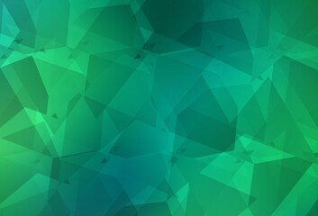 Obraz premium Light Green vector backdrop with polygonal shapes.