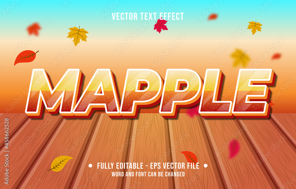 Wall mural text effect maple gradient style autumn season background