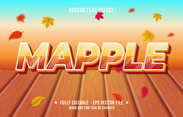 Text effect maple gradient style autumn season background