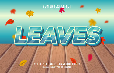 Text effect leaves gradient style autumn season background
