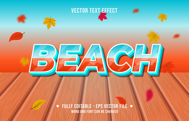Text effect beach gradient style autumn season background
