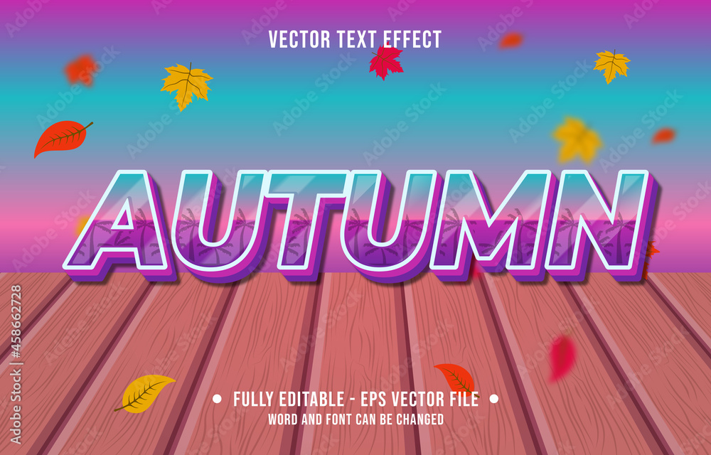 Wall mural text effect autumn gradient style autumn season background