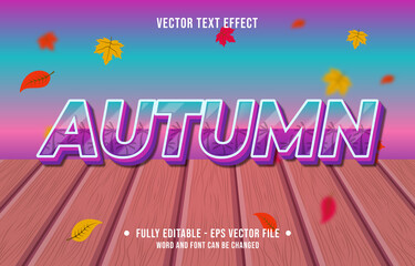 Text effect autumn gradient style autumn season background