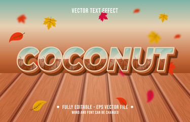 Text effect coconut gradient style autumn season background