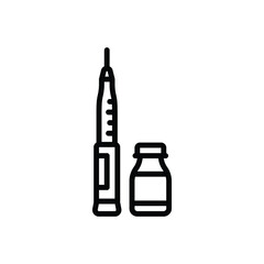 Black line icon for insulin