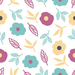 Colorful ditsy floral seamless pattern