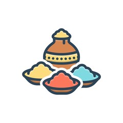 Color illustration icon for tradition