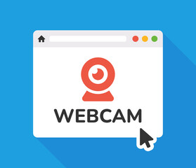 Webcam on browser icon vector illustration.