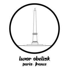 Circle Icon line Luxor Obelisk. Vector illustration