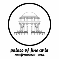 Circle Icon line Palace of fine arts. Vector illustration