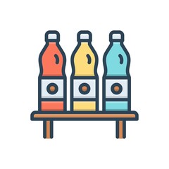 Color illustration icon for adjusted