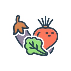 Color illustration icon for vegetables