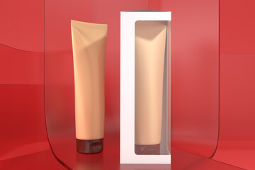 Cream Tube On Glass