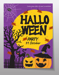  halloween holiday brochure poster leaflet background card vector illustration design 09