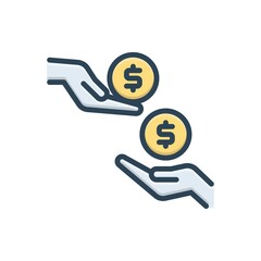Color illustration icon for obtaining