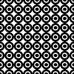 Seamless pattern. White background with black circles . Vector illustration.	