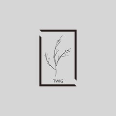 dry twig simple logo. vector illustration for logo or icon 