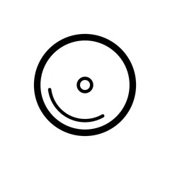 Compact disc minimal flat image. Vinyl player icon. The creative symbol for your app, website, landing page, layout design. Vector illustration.