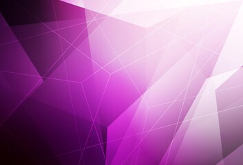 Obraz premium Light Pink vector background with triangles.