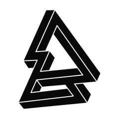 Optical illusion object, impossible figure, optical art. Geometric shape.