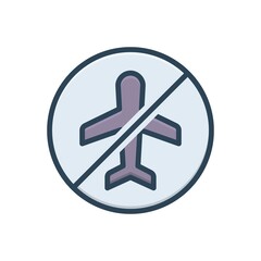 Color illustration icon for cancel
