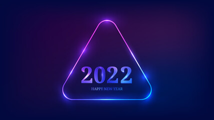 2022 Happy New Year neon background