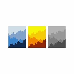 Abstract Layer Colored Mountain set, Design for Tshirt or Apparel Outdoors