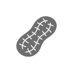 Peanut grey icon. Isolated on white background