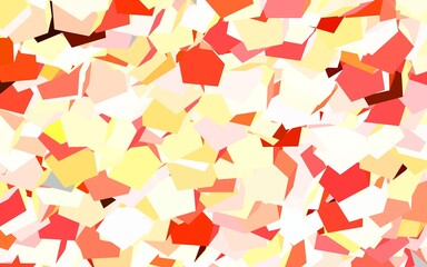 Obraz premium Light Orange vector background with set of hexagons.