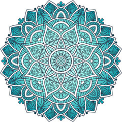 Vector hand drawn mandala. Colorful oriental pattern in circle design. Symbol or template for brochures, covers and other decorative objects.