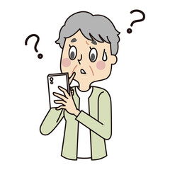 スマホの操作方法がわからないシニア女性