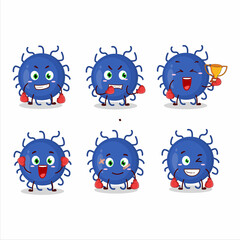 A sporty substance virus boxing athlete cartoon mascot design