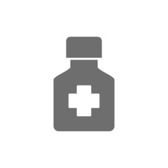 Bottle of medicine grey icon. Isolated on white background