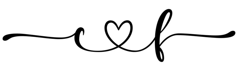 cf, fc, letters with heart Monogram, monogram wedding logo. Love icon, couples Initials, lower case, connecting HEART, home decor,