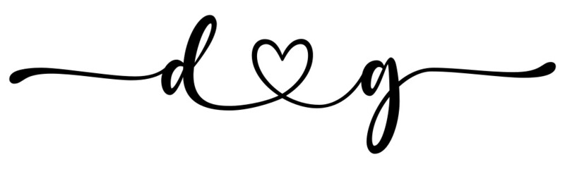 dg, gd, letters with heart Monogram, monogram wedding logo. Love icon, couples Initials, lower case, connecting HEART, home decor,