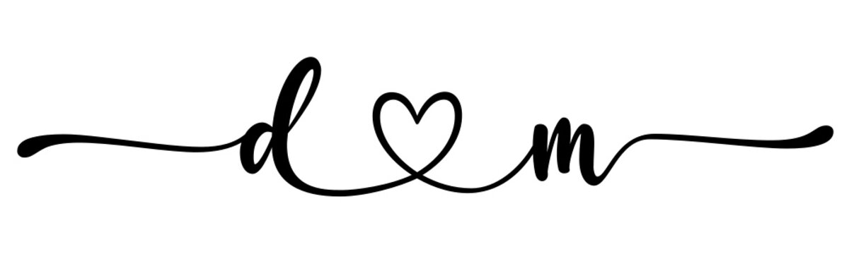 dm, md, letters with heart Monogram, monogram wedding logo. Love icon, couples Initials, lower case, connecting HEART, home decor,