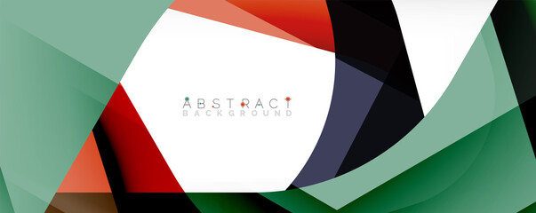 Obraz premium Geometric abstract background - multicolored abstract shapes on white. Vector Illustration For Wallpaper, Banner, Background, Landing Page