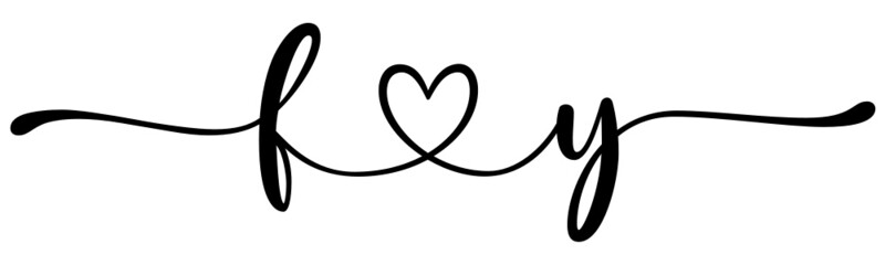 fy, yf, letters with heart Monogram, monogram wedding logo. Love icon, couples Initials, lower case, connecting HEART, home decor,